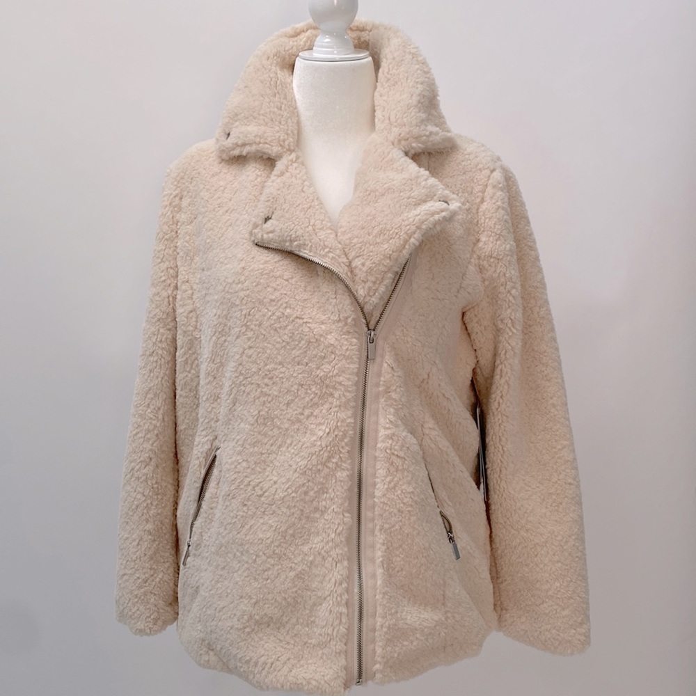 Bagatelle Teddy Sherpa Biker jacket from Anthropologie